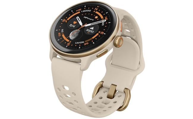 HiFuture VELA Smart Watch,1.43" AMOLED Display, Bluetooth 5.3, Powered by Dual Core Processor & Syntra AI, GPS Heartbeat & 100+ Sports Modes 5ATM Waterproof 36mm Smart Watch - Latte